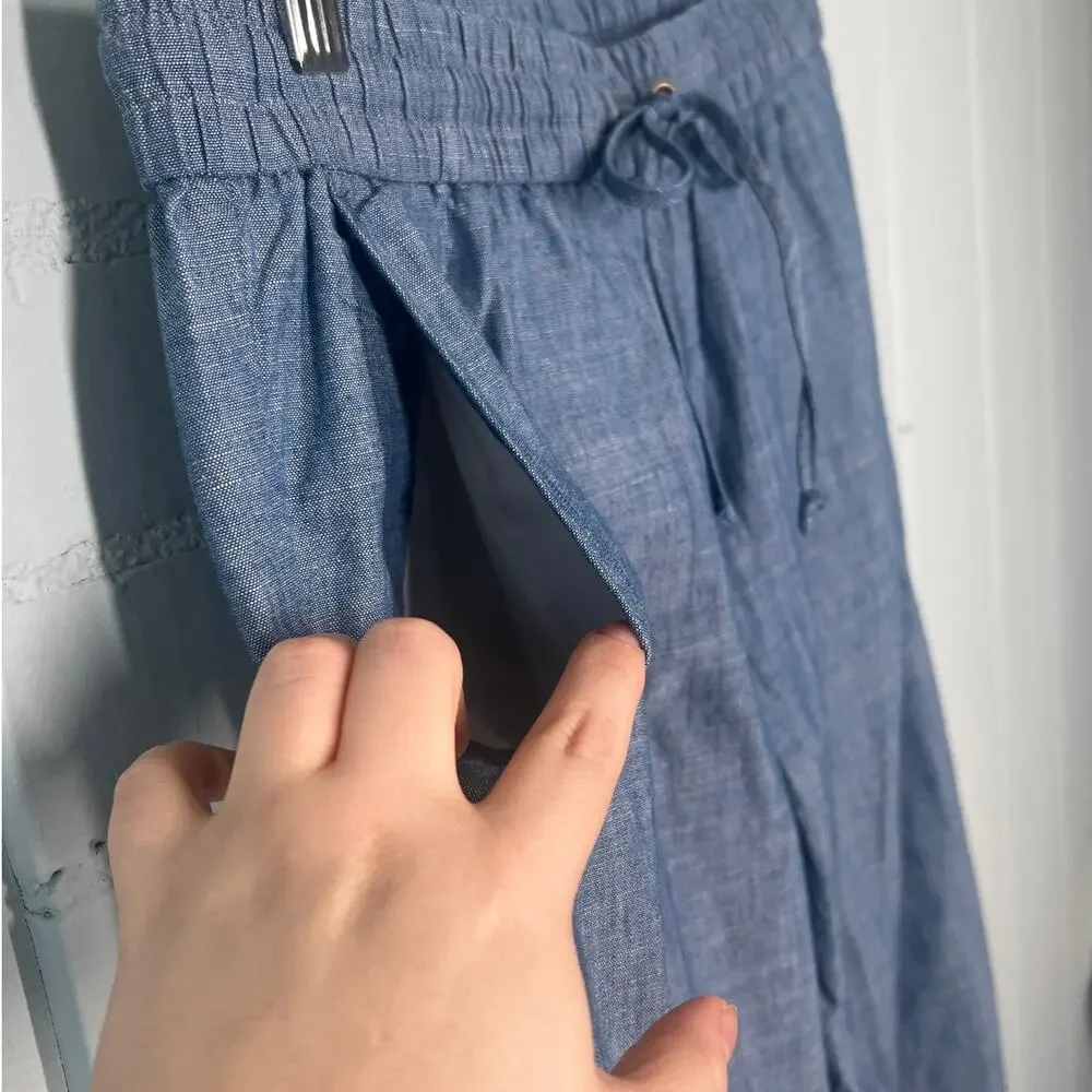 J.Crew Factory Chambray Drawstring Pant Size 6 Blue - Picture 5 of 8
